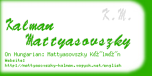 kalman mattyasovszky business card